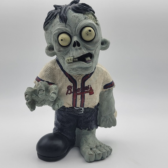 Atlanta Braves Zombie in White Jersey FOCO Statue‎ Atlanta Braves Figure - Picture 1 of 9